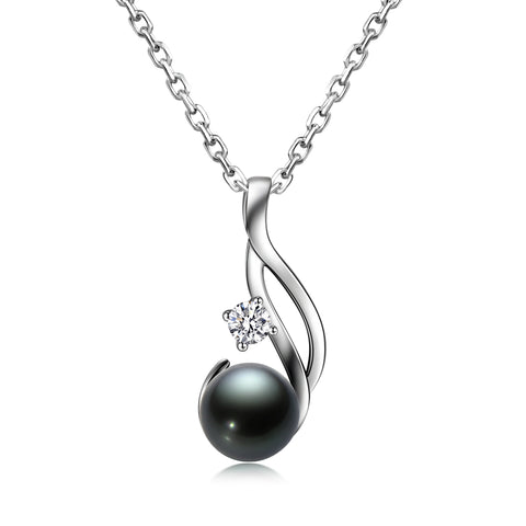 AnuClub Tahitian Black Pearl Necklace (9-10mm)