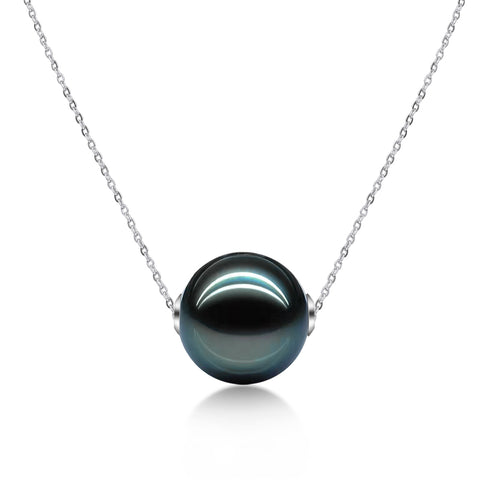 AnuClub Gold Tahitian Black Pearl Necklace