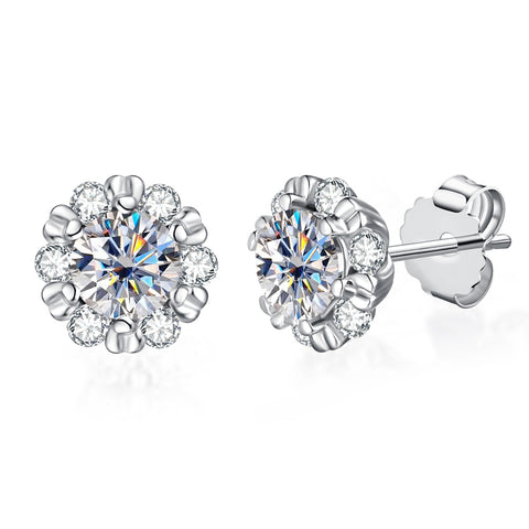 Round Cut Moissanite Diamond Stud Earrings (1 ct. tw)