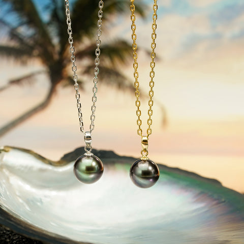 AnuClub Tahitian Black Pearl Necklace