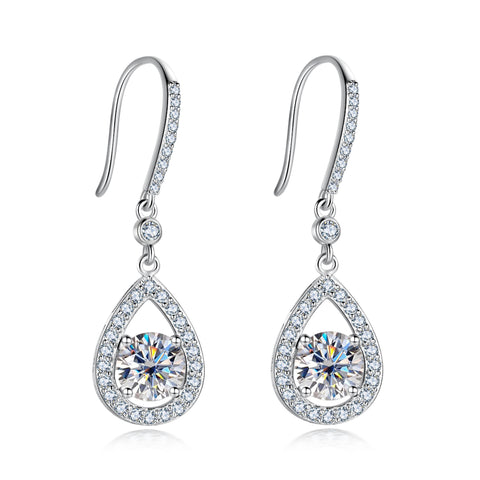 Round Brilliant Moissanite Diamond Dangle Earrings (2 ct. tw)